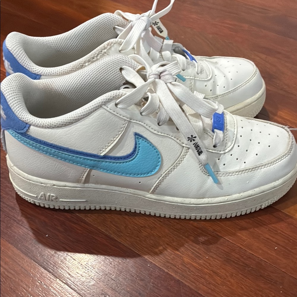 Nike Air Force 1 LVL 8 White and Blue Sneakers